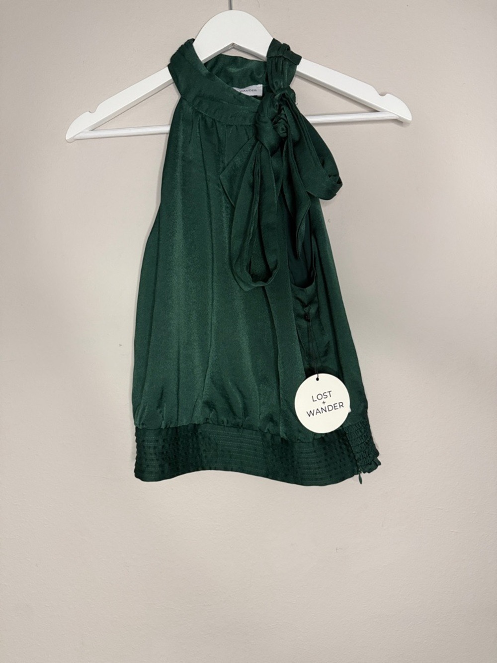 Lost + Wander Dark Green Jadite High Neck Top